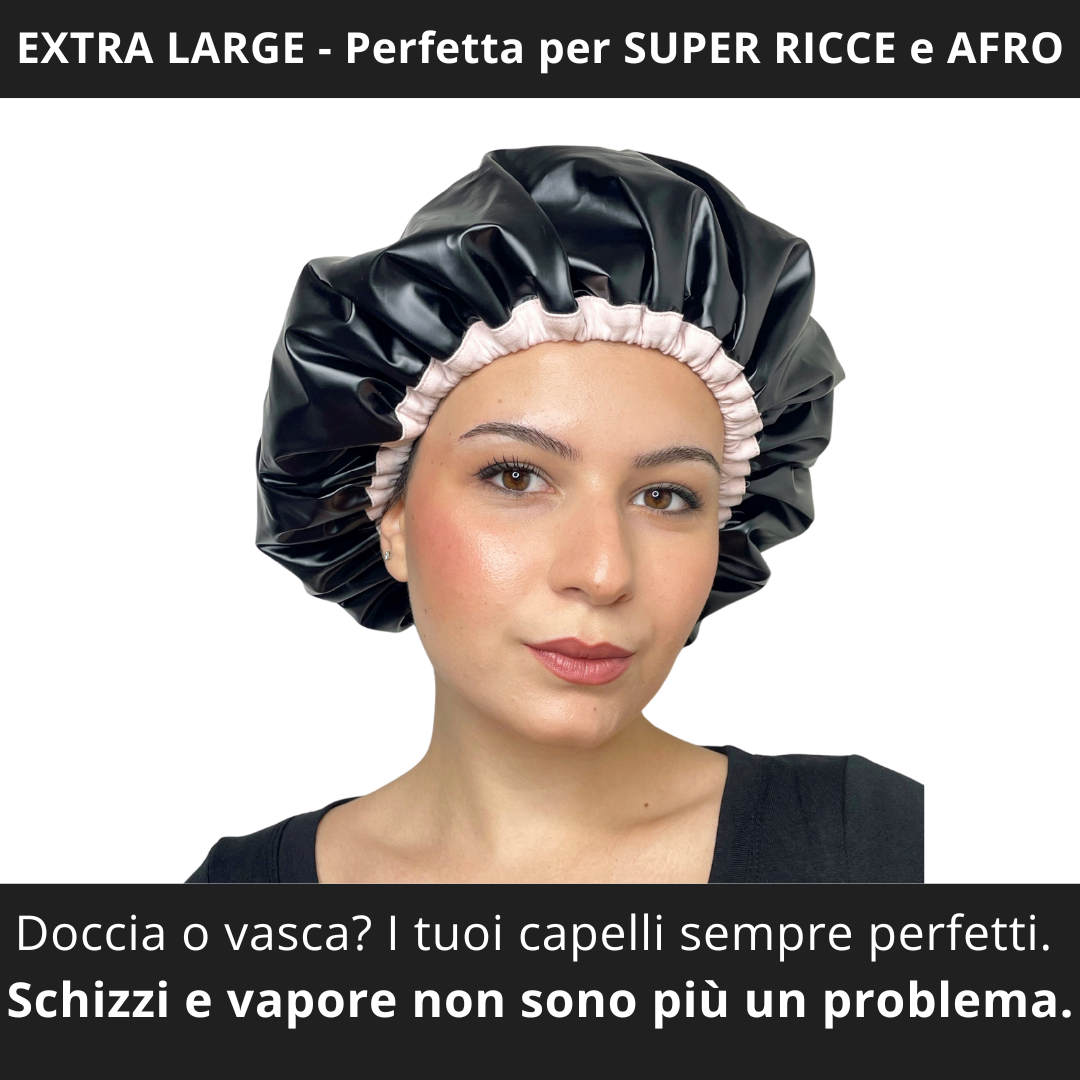 Cuffia doccia Extra Large in Seta | Nera