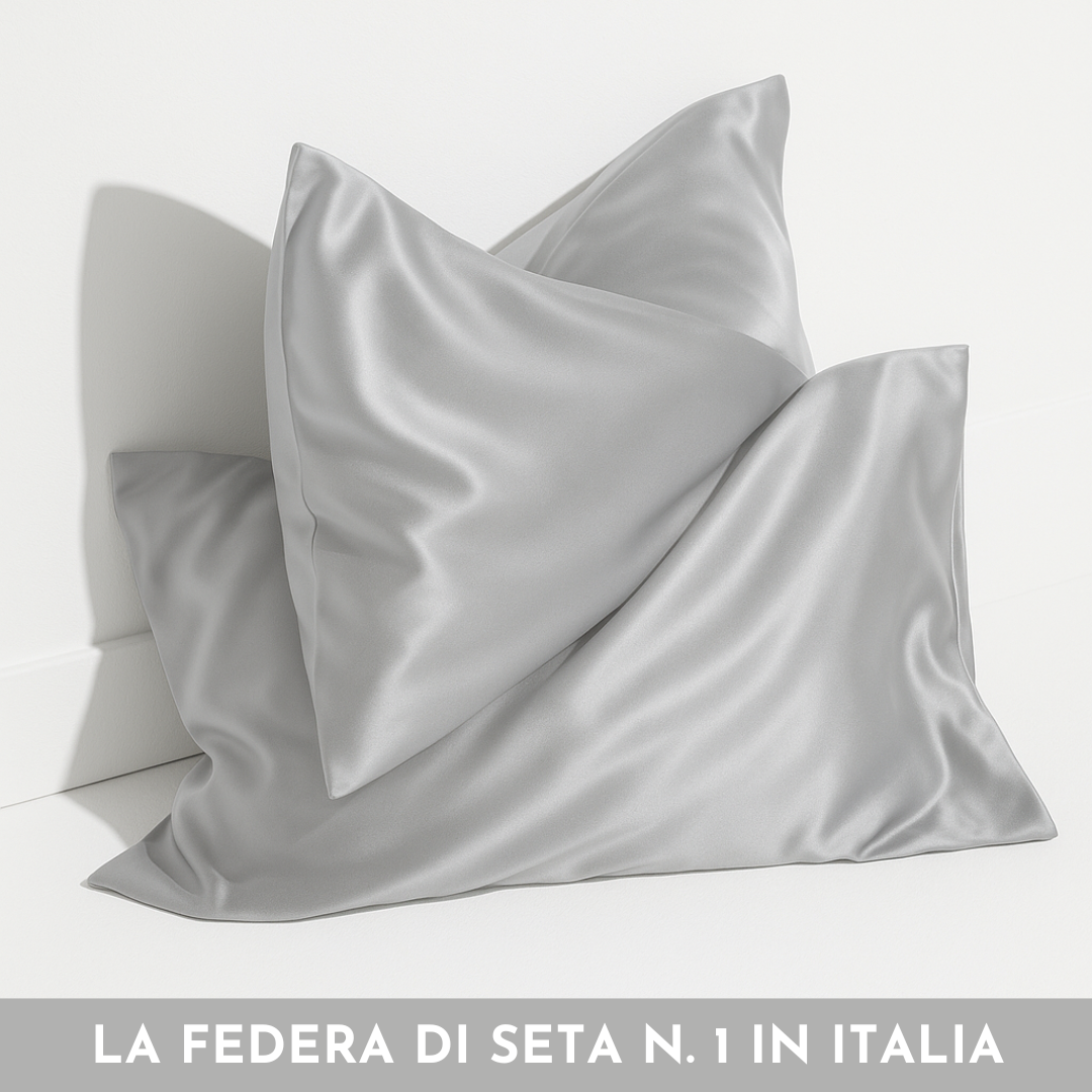 Federa 100% Seta Anticrespo | Grigio Perla