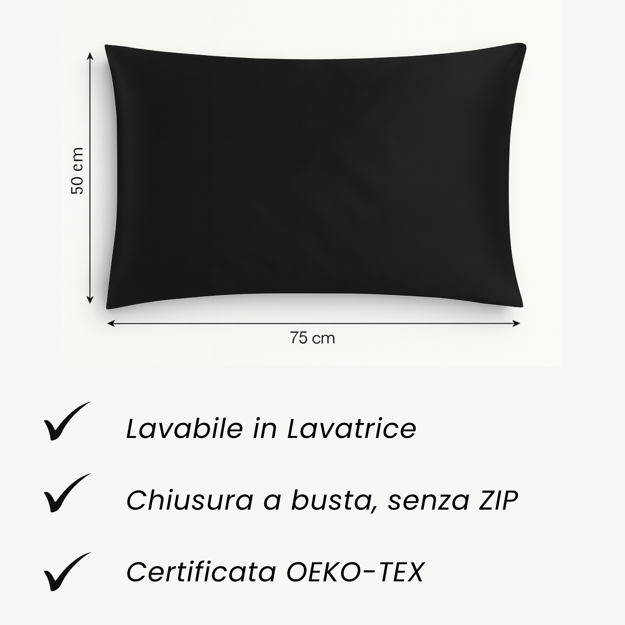 Federa 100% Seta Anticrespo | Nera