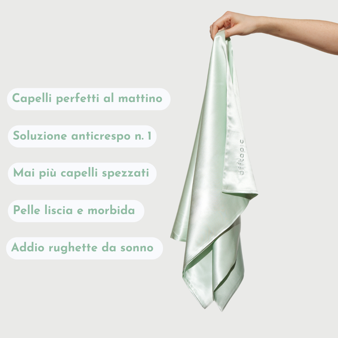 Federa 100% Seta Anticrespo | Verde Menta