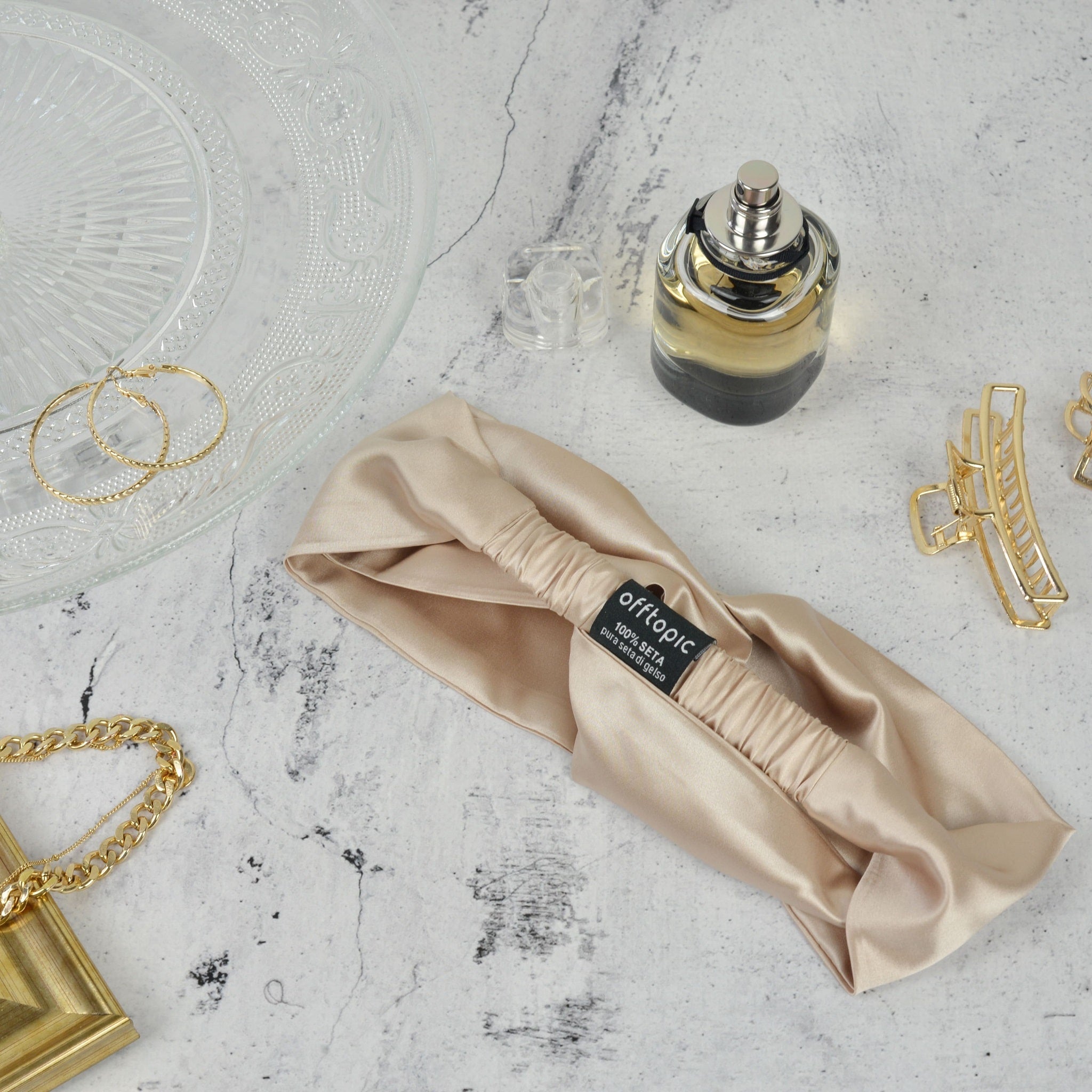 fascia per capelli donna seta offtopic