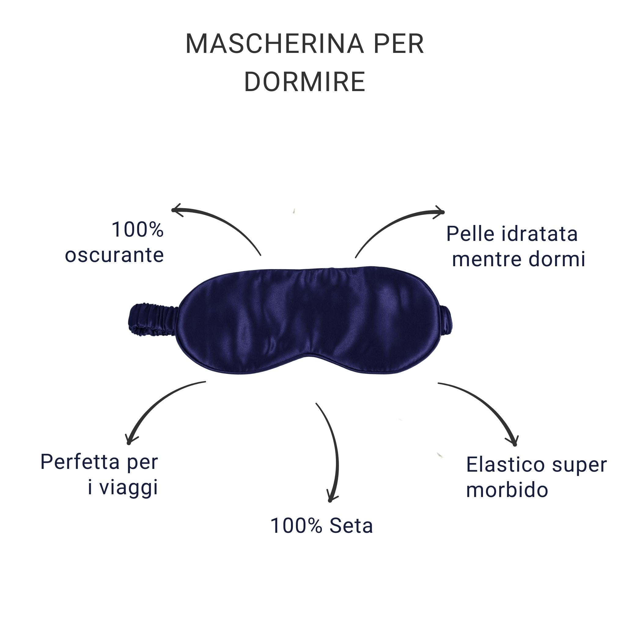 maschera viaggio per occhi in pura seta