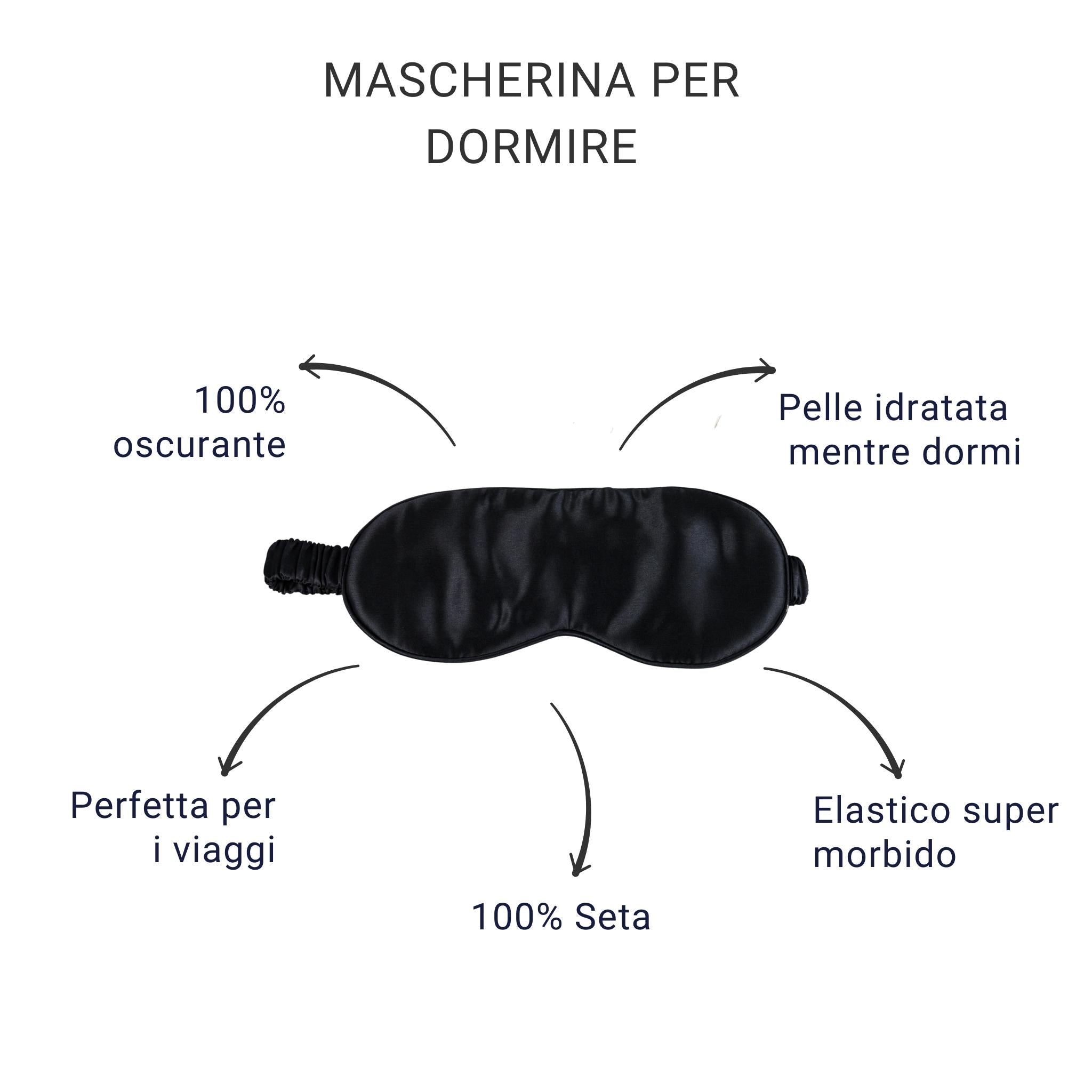 Mascherina in seta per lunghi viaggi 100% oscurante