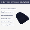 Cappello Invernale Donna Interno 100% Seta Anticrespo| Blu Navy