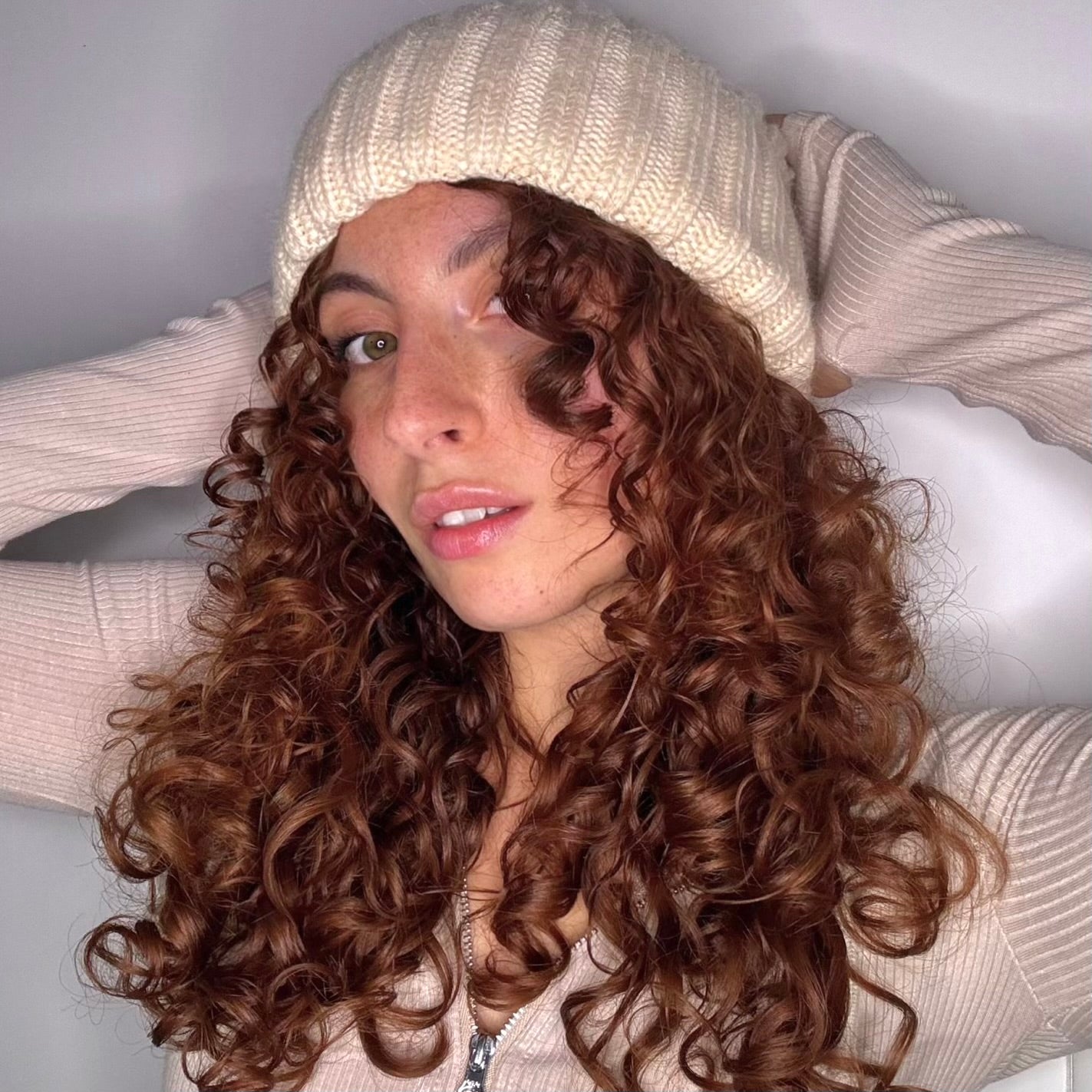 Cappello Invernale Donna Interno 100% Seta Anticrespo|  Crema