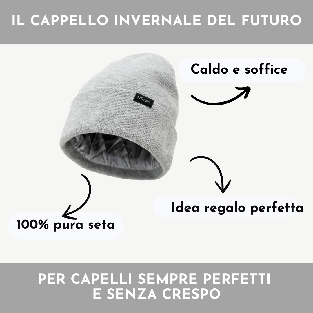 Cappello Invernale unisex 100% Seta | Grigio
