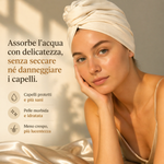 turbante asciugacapelli in seta per capelli senza crespo