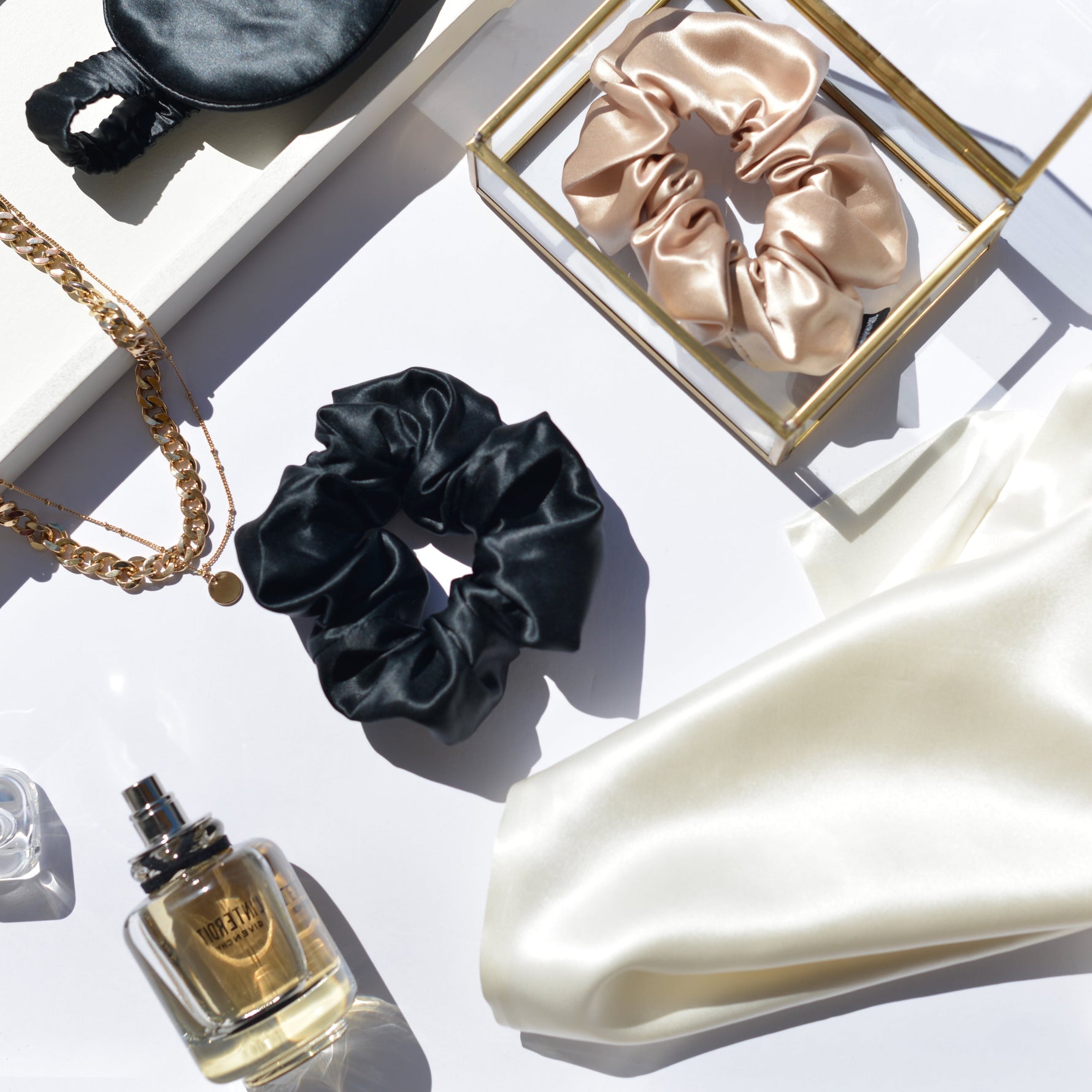 federa seta di gelso con scrunchies in seta lusso